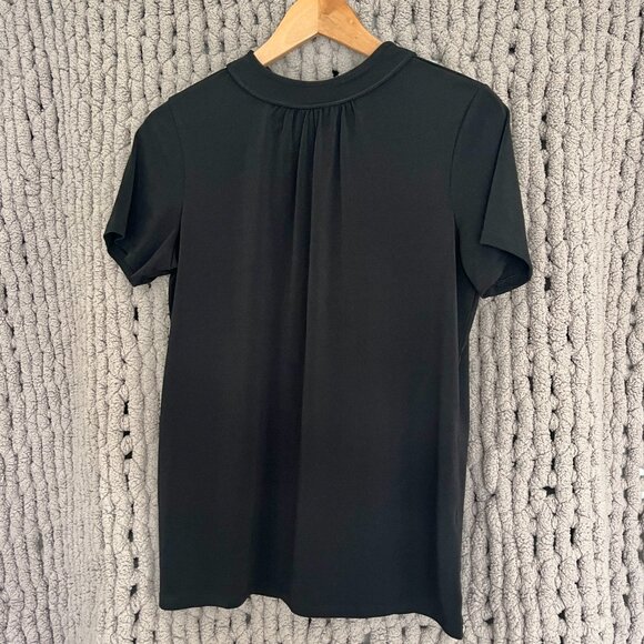 Banana Republic Factory Black Pleated Back Tee Medium - Picture 1 of 9